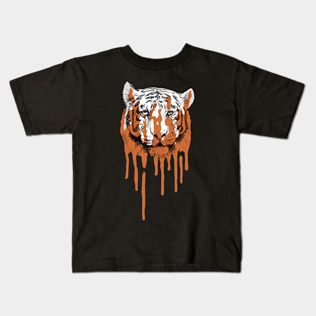 Melting Tiger Kids T-Shirt by JFells